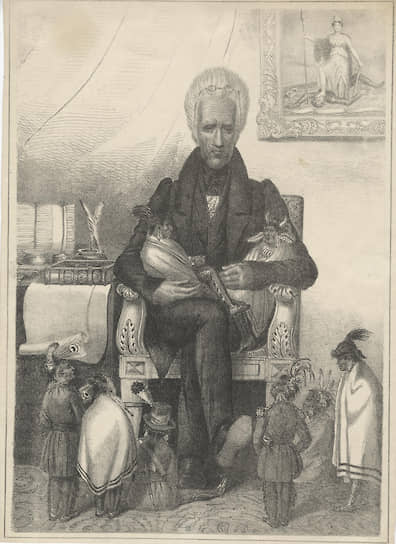 «Эндрю Джексон — Великий отец». Карикатура на
президента США Эндрю Джексона, 1835