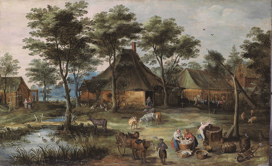 Йоос де Момпер Младший и Ян Брейгель Младший. «Деревенский пейзаж с колодцем», 1621 