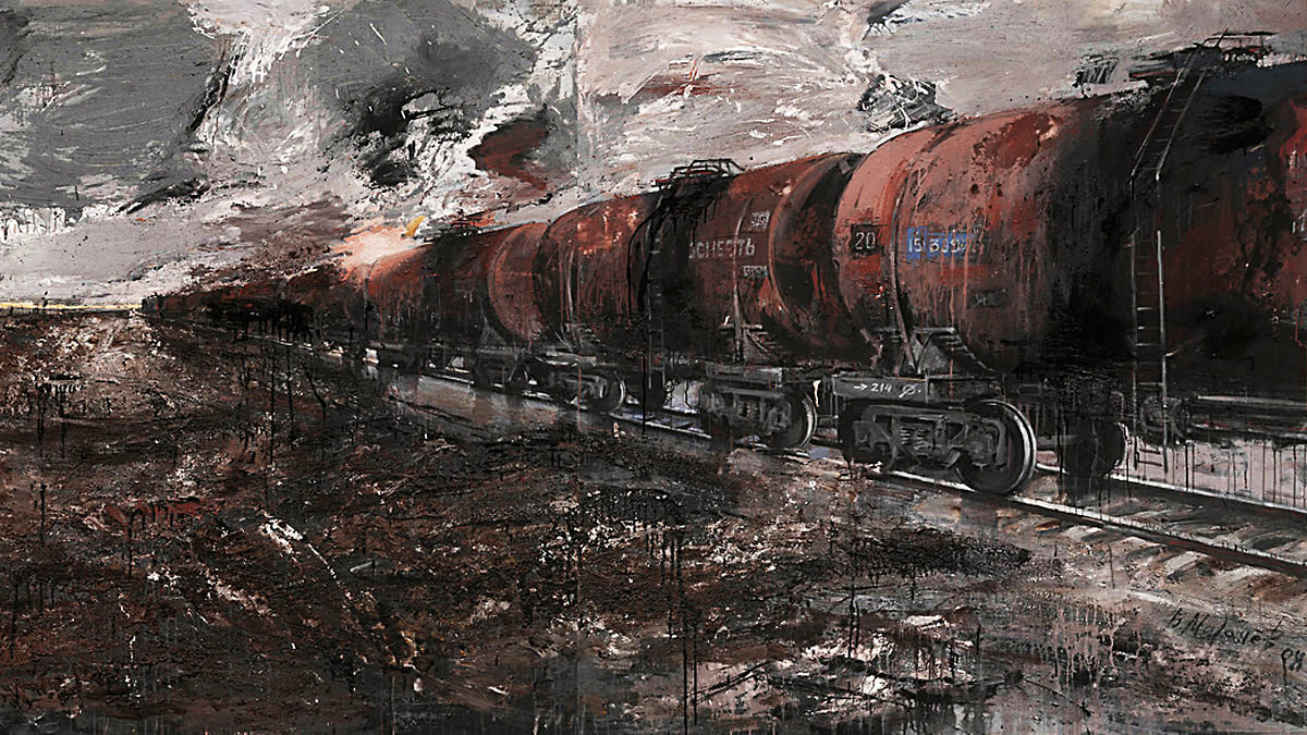 Пейзаж, нарисованный пеплом